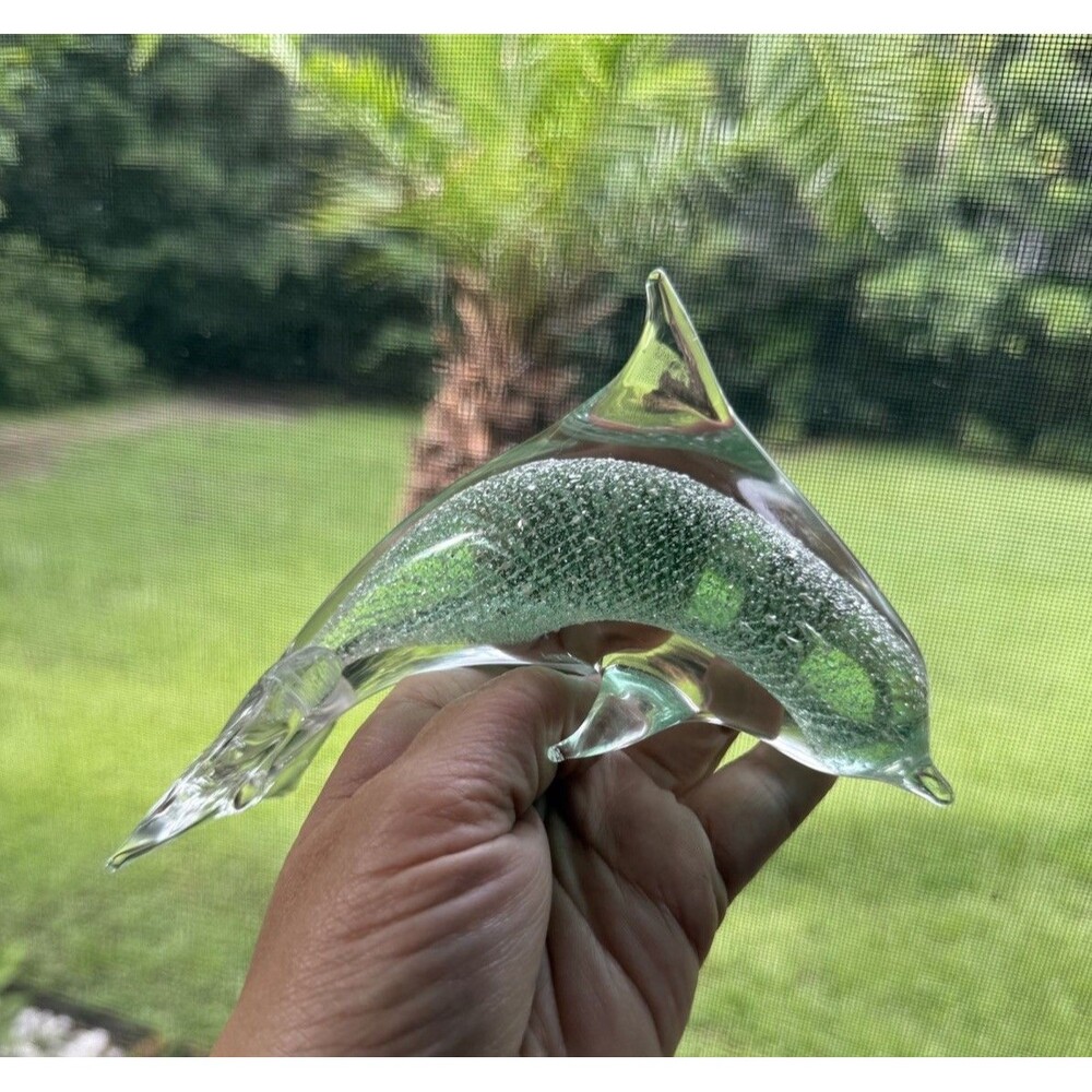 Glass Diving Swimming Dolphin Figurine